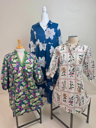 Nicole Floral Dress, Elizabeth Mini Dress, and Hannah Floral Mini Dress