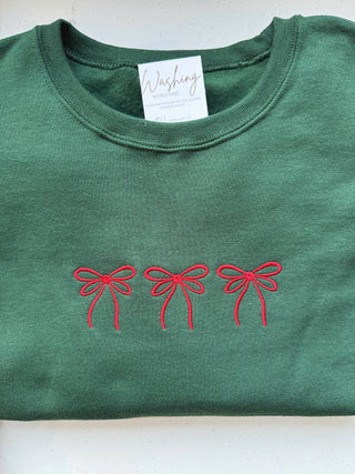 Christmas Ribbon Bow Crewneck Sweatshirt