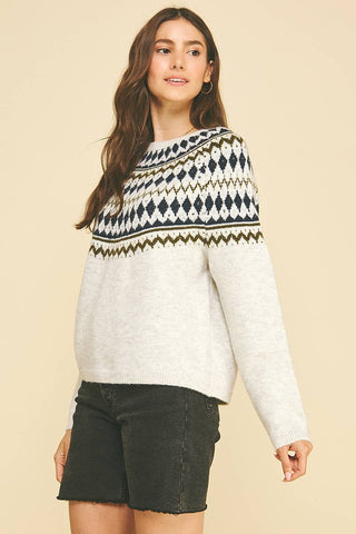 Nordic Pattern Knit Sweater