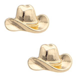 Gallon Cowboy Hat Stud Earrings