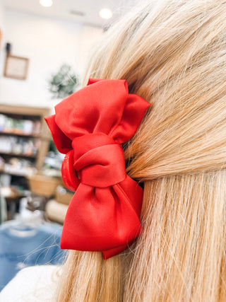 Mini Satin Bow Claw Clip