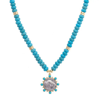 Buffalo Coin Beaded Necklace