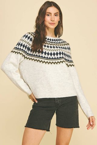 Nordic Pattern Knit Sweater