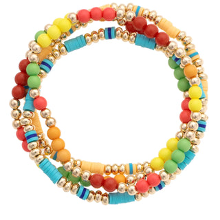 Lucia Rainbow Bead Stretch Bracelets | Set of 3