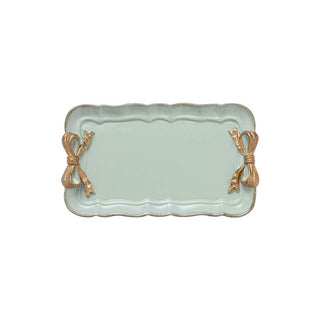 Mint and Gold Bow Tray