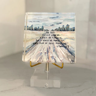 Lauren Dunn Acrylic Scripture Block 2 Timothy 1:7