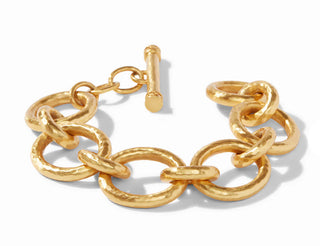 Julie Vos Catalina Link Bracelet - A luxurious bracelet of lightly hammered golden links, finished with a toggle.