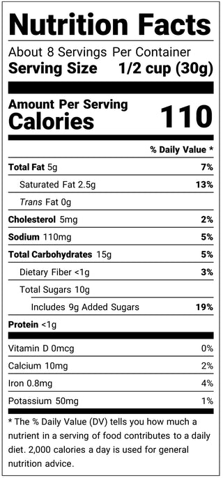 Cinnamon Bourbon Pecan Poppy Nutrition Facts