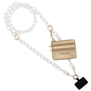 Save The Girls Clip & Go Ice Chain with Pouch White and Gold