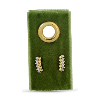 Splendid Iris Delicate Dots & CZ Studs Gold