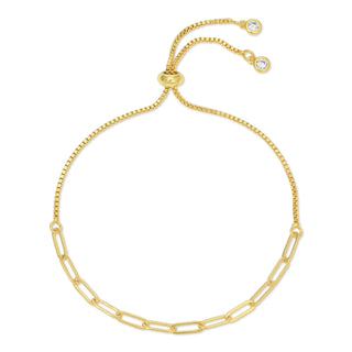Splendid Iris Delicate Link Chain Pulley Bracelet with Adjustable Closure