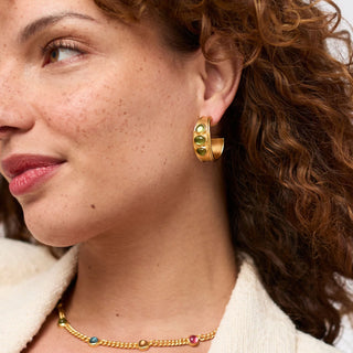 Julie Vos Gold Dolce Stone Hoop