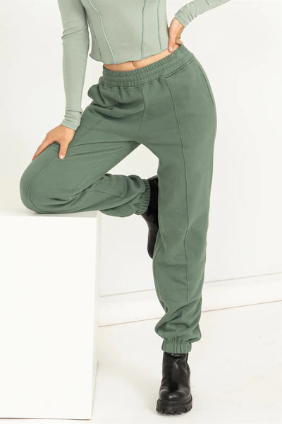 Fiona High-waisted pintuck sweatpants