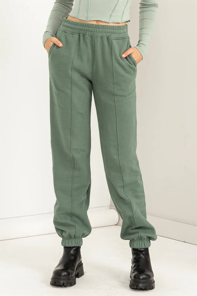 Fiona High-waisted pintuck sweatpants