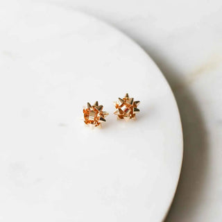 Gold Gift Bow Stud Earrings