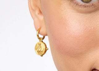 Julie Vos Honeybee Hoop & Charm Earring with Bee Detail