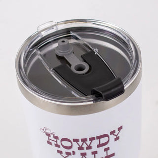 Howdy Y'all Tumbler White/Maroon 30oz