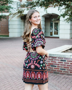 Danica Lace Up Mini Dress