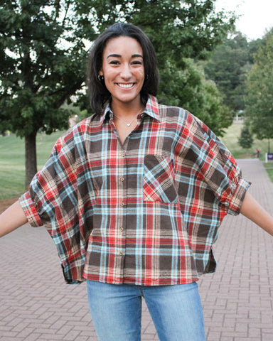 Cleo Plaid Top
