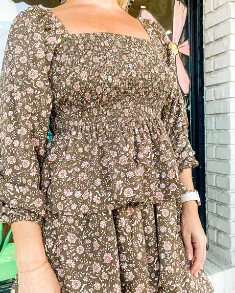 Quinn Floral Tiered Ruffled Dress