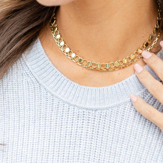 18k gold plated necklace with an endless loop design. Statement, effortless, and elegant.  