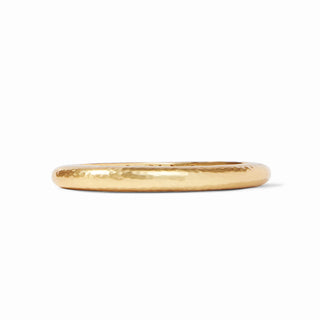 Julie Vos Catalina Hinge Gold Bangle with Lightly Hammered Finish and Hinge Closure.