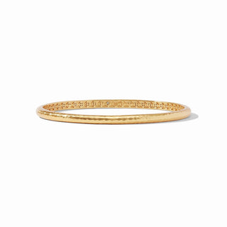 Julie Vos Havana Demi Bangle with hand-hammered finish and geometric bas interior.