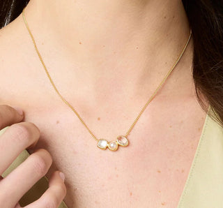 Julie Vos Kaleidoscope Delicate Necklace with White Stones