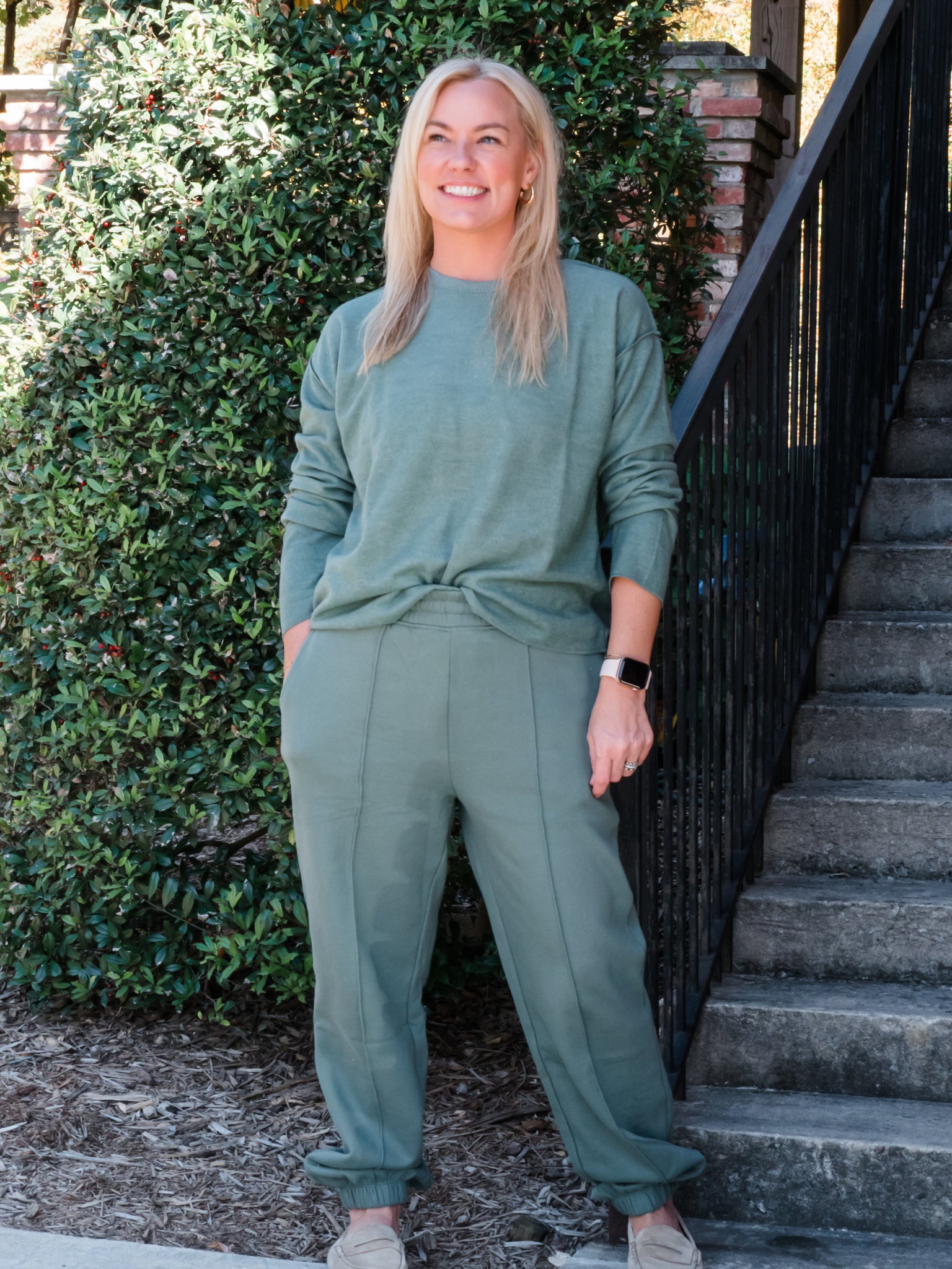 Fiona High-waisted pintuck sweatpants