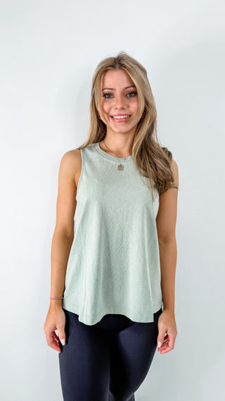 Sage Green Sleeveless Flowy Tank Top
