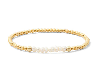 Gold Pearl Accented Stretch Bracelet Splendid Iris