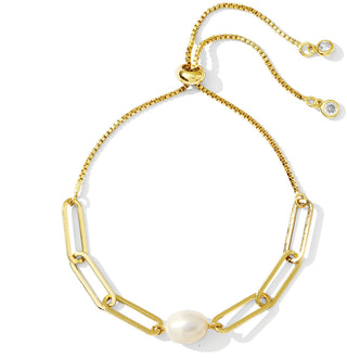 Splendid Iris Pearl Link Pulley Bracelet