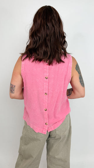 Hailey Button Back Tank