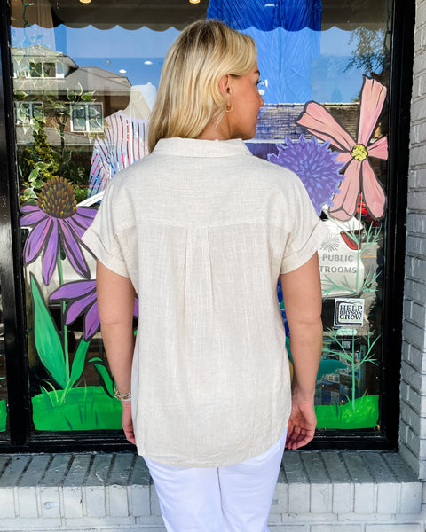 Molly Linen Button-up Top