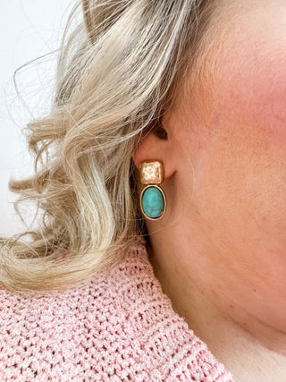 Mindy Textured Gold Drop Earring