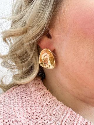 Menlo Park Hammered Oval Drop Earring