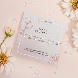 Silver Stars Birthday Bracelet in Card