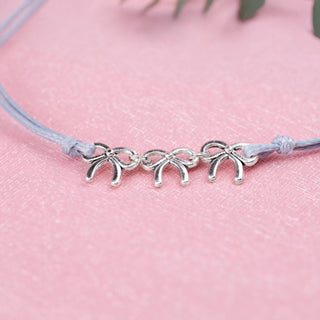 Silver True Friend Bow Charm Gifting Bracelet