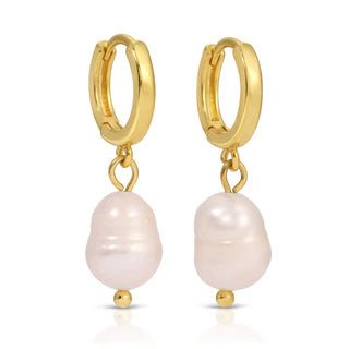 Splendid Iris Gold Small Pearl Huggies