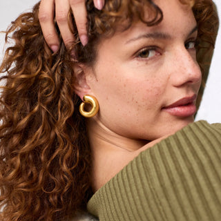 Gold Julie Vos Solara Spiral Earring
