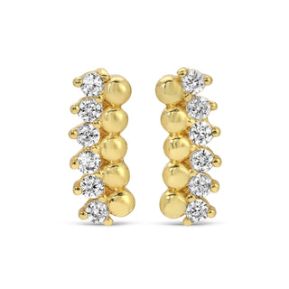 Splendid Iris Delicate Dots & CZ Studs Gold