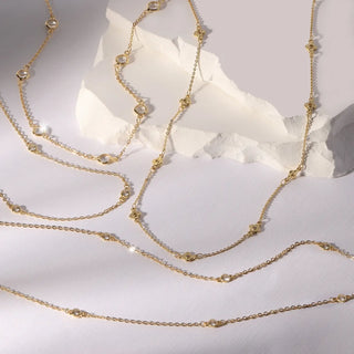Splendid Iris Gold  Cubic Zirconia Accented Necklace
