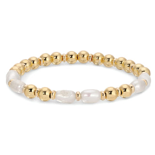 Splendid Iris Oblong Pearl Sets Stretch Bracelet