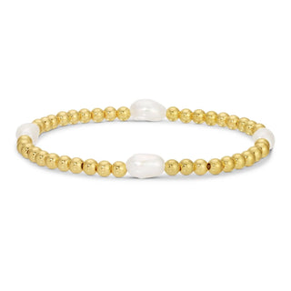 Splendid Iris Pearl Accented Stretch Bracelet