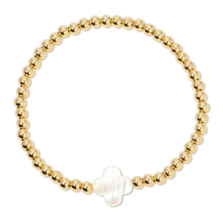 Splendid Iris Shell Quatrefoil Stretch Bracelet Large