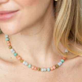 Splendid Iris Vibrant Stone Statement Necklace