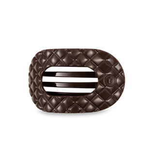 Truly Taupe Quilted Medium Flat Round Hair Clip