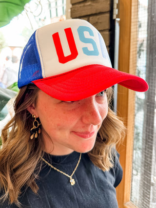 Red, White, and Blue USA Trucker Hat for Fourth of July