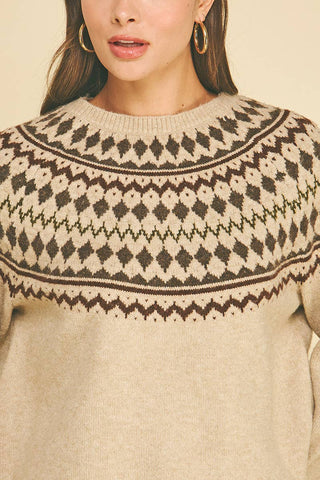 Nordic Pattern Knit Sweater