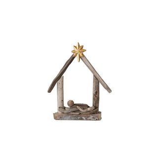 Driftwood Baby Jesus Manger